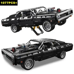 1:13 échelle technique Dodge chargeur <span class=keywords><strong>voiture</strong></span> de course bloc de construction modèle Moc 42111 rapide furieux <span class=keywords><strong>jouet</strong></span> garçons 1077 pièces en plastique brique cadeau - Product Image 1