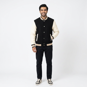 Vestes de baseball vintage de qualité supérieure pour hommes, avec logo personnalisé OEM, manches longues, style varsity, lettres brodées - Product Image 1