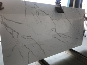 Pierre artificielle de 2cm pour comptoir de cuisine, dessus de table, dessus de vanité, dalles de quartz blanc Calacatta - Product Image 2