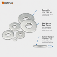 Zinc Plated Carbon Steel Flat Washers Plain Washers DIN 125 M3 M4 M5 M6 M8 M10 M12 M14 M16 M20 M24 Thickness 0.5mm-3.0mm Metric