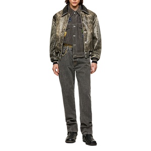 Veste en cuir PU pour homme, style vintage cool, personnalisable, vêtement d'hiver décontracté tissé pour homme - Product Image 4