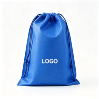 Sac à cordon en PP non tissé personnalisé avec logo pour commande en gros, pochette pliable anti-poussière pour rangement de baskets, sacs à main et vêtements