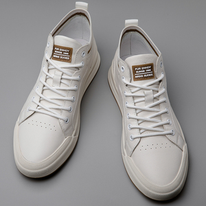 Nouvelles Chaussures de Sport Décontractées pour Hommes, Style Britannique Tendance, Mi-montantes Invisibles, Respirantes, en Cuir Véritable, Semelle Souple, Rehaussantes - Product Image 5