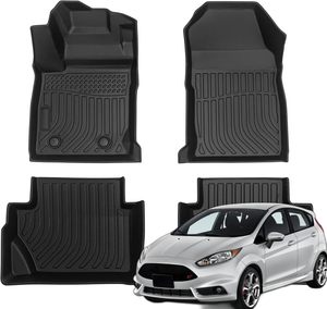 TPE All-Weather Floor <strong>Mats</strong> Full Set for <strong>Ford</strong> <strong>Fiesta</strong> MK7 2014-2019 - Custom Fit Front &amp; Rear, Anti-Slip Odorless - Product Image 4