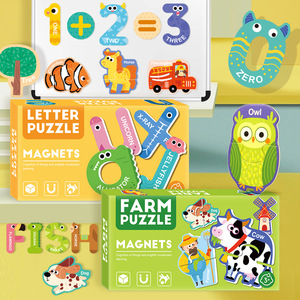 Autocollants en papier magnétique <span class=keywords><strong>Happy</strong></span> Farm, grands puzzles cognitifs, jouets éducatifs pour la petite enfance - Product Image 1