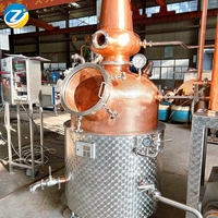 Distillateur à colonnes à bulles de reflux ZJ 300L en cuivre de haute qualité, 4+7+8 rangées, avec réservoir de stockage pour tous types de spiritueux