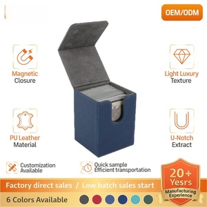 Boîte de rangement pour cartes FX 100+ en cuir PU, boîte de deck Commander, pour cartes TCG/de jeux de société sous étui, étui de rangement pour cartes TCG - Product Image 2