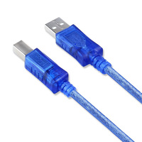 Haute Vitesse 1.5M 3M Transparent Bleu AM/BM USB2.0 Imprimante Câble De Données Avec Noyau De Cuivre Pur Fil Tressé USB2.0 Câble D'imprimante