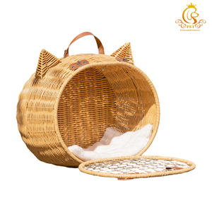 Переносная мягкая удобная кровать для собак из ротанга для кошек и собак - Product Image 2