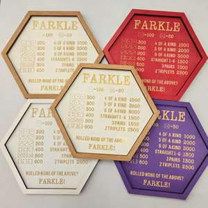 Op Maat Gemaakte Gravure Omvat Gedrukte Regels Klassieke Bordspellen Houten Dienblad Dobbelstenen Set Farkle Dobbelspel Voor Familiefeesten Reizen - Product Image 5