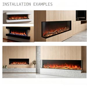 Chimenea de Vidrio Espejado de 100 Pulgadas con Vista de 3 Lados, 9 Colores de <span class=keywords><strong>Llama</strong></span>, Calentador de 750/1200W con Control Remoto - Product Image 6
