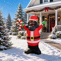 Père Noël gonflable d'extérieur avec lumières LED, en plastique, conçu pour les fêtes