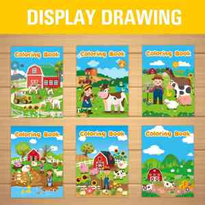 <b>Small</b> Art <b>Drawing</b> Book for Kids Children Farm Animals Mini Coloring Books Wholesale Custom Printing Farm Animals Coloring Books - Product Image 2