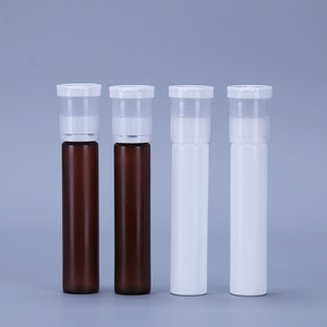 Flacon de liquide <span class=keywords><strong>oral</strong></span> multicolore ambre/chocolat avec bouchons de sécurité 5ml 10ml 15ml 20ml, flacon en PET pour collagène, flacon long en plastique - Product Image 1
