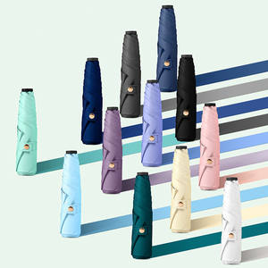 Venta al por mayor del hogar Mini Pocket Sunscreen Umbrella 3-Fold vinilo de doble uso sombrilla - Product Image 1