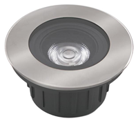 Réflecteur de lumière encastré au sol COB haute efficacité avec déflecteur profond anti-éblouissement, anneau anti-éblouissement, indice de protection IP67, LED RGB, construction en acier inoxydable