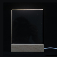 Lámpara USB de Madera, Kit de Lámpara LED Acrílica, Tablero de Notas DIY, Luz Festiva Creativa, Luz Nocturna LED Acrílica para DIY