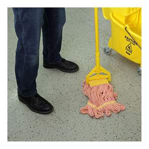 Tête de balai serpillère en microfibre Boardwalk Super Loop avec bande orange de 5 pouces, petite taille, 12 par carton, pour usage domestique - Product Image 4