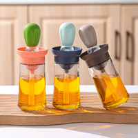 Bouteille Distributrice d'Huile d'Olive en Promotion avec Brosse de Barbecue, Récipient de Stockage et Distributeur d'Huile, et Brosse à Badigeonner en Silicone