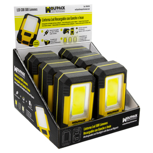 Linterna LED Profesional Compacta Recubierta de Goma con Batería Recargable, 500 Lúmenes, Función de Banco de Energía, Imán, Soporte y Gancho - Product Image 5