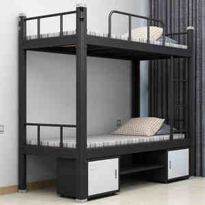 Litera de Acero Reforzado con Barandillas Completas, Doble Plataforma Ahorradora de Espacio para Dormitorios, Campamentos de Personal, <span class=keywords><strong>Hostales</strong></span> y Alojamiento de Trabajadores - Product Image 2