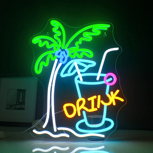 Luz nocturna LED de neón personalizada, modelo de copa de vino de cerveza, tienda de casa, fiesta, boda, cumpleaños, habitación de bebé, fuente de alimentación CC, aplicación de centro comercial - Product Image 1