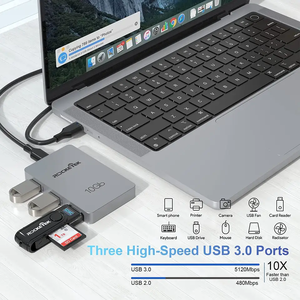 Hub USB 3.0 haute vitesse Rocketek, 7 ports, répartiteur USB, transfert <span class=keywords><strong>de</strong></span> données 5 Gbps, station <span class=keywords><strong>d</strong></span>'accueil portable pour <span class=keywords><strong>ordinateur</strong></span> portable, <span class=keywords><strong>ordinateur</strong></span> <span class=keywords><strong>de</strong></span> bureau - Product Image 4