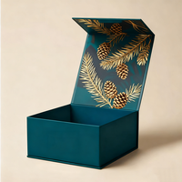 Emballage de boîte cadeau pliable en papier avec aimant noir avec logo personnalisé Emballage magnétique de luxe boîte pliante de parfum maquillage cadeau cosmétique