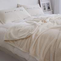 Haute qualité 100% Polyester hiver automne imprimé fleuri couverture Double face Textile de maison tricoté Technique