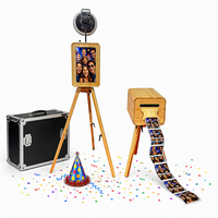 Photomaton vintage double face avec écran tactile 18,5 pouces, photomaton avec imprimante de reçus pour location d'événements, mariages et fêtes