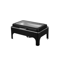 TAIDING Fabrikdirektverkauf 9L Edelstahl 201 Alkoholheizung 60-80°C Sichtbarer Rechteckiger Chafing Dish für Restaurant-Buffet