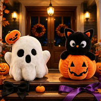 Fabricant de jouets en peluche fantômes d'Halloween sur mesure, OEM, poupée en peluche personnalisée, conception de peluche sur mesure, faible coût pour Halloween
