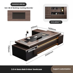 โต๊ะและเก้าอี้รูปตัวแอลขนาดใหญ่หรูหราทันสมัยพร้อมโต๊ะคอมพิวเตอร์สำหรับผู้บริหารที่ผ่านการรับรอง CE - Product Image 6