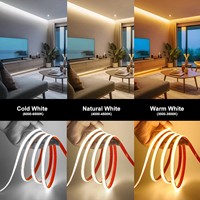Ruban LED COB Étanche IP65 Flexible 220V 110V CA, Largeur 10mm Auto-adhésif Découpable
