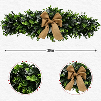 Guirnalda de Vegetación Artificial, Hojas de Boj Artificiales, Decoración Navideña para Bodas, Decoración Rústica para el Hogar, Decoración para Puertas, Centro de Mesa, Venta al por Mayor