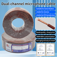 Kabel Mikrofon Ganda Berkualitas Tinggi Warna Coklat, Kabel Audio Tembaga Bebas Oksigen untuk Home Theater dan Penggunaan Multimedia