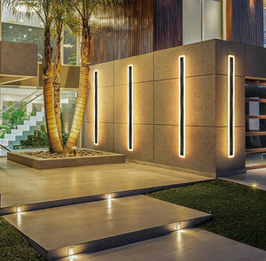 Đèn tường ngoài trời hiện đại, kiểu thanh dài, chống nước IP65, ánh sáng trắng ấm 3000K, đèn gắn tường ngoài trời LED dài - Product Image 1