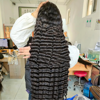 Peluca de Cabello Humano Natural con Ondas Profundas, Pelucas Frontales de Encaje de Cabello Humano Indio, Pelucas Frontales de Encaje HD sin Pegamento para Mujeres Negras