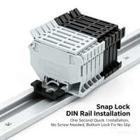 Bloc de bornes de fusibles de type rail DIN UK5 HES1 UK5RD 4 mm² gris ignifuge, connecteur de fusibles électriques