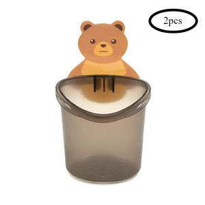 Cute <b>Bear</b> Pattern Wall Mounted Toothbrush Storage Rack Bathroom Multifunctional Toothbrush Container Bathroom Accessories - Product Image 5