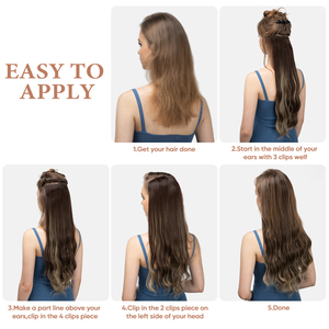 Extensions de <span class=keywords><strong>Cheveux</strong></span> Ombrées Blondes Sans Coutures à Clips Invisibles Bouclées en Fibre Synthétique de Haute Qualité Résistante à la Chaleur de Notre Marque - Product Image 4