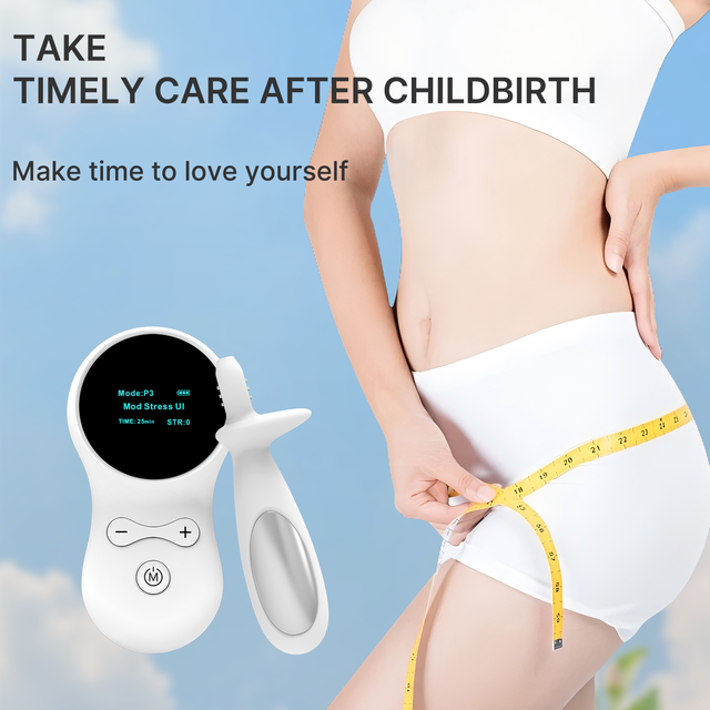 Postpartum Pelvic Floor Trainer - New Ergonomic Portable Electric Kegel Device with OLED Display