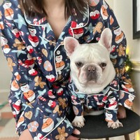 Ensembles de pyjamas en coton écologiques pour animaux de compagnie et propriétaires, costumes de Noël, vêtements de détente – Approvisionnement direct usine