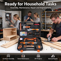 Kit d'outils manuels polyvalents pour la maison, 52 pièces, avec lampe de poche, marteau, pinces, jeu de douilles pour le bricolage, les meubles, les tâches de réparation quotidiennes à la maison