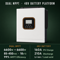 Convertisseur d'énergie solaire à onde sinusoïdale pure 230Vac Dual Mppt 10000W 10KW, convertisseurs hybrides monophasés à montage mural