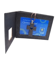 Pendentifs quantiques à énergie scalaire de lave volcanique avec boîte-cadeau et carte d'énergie d'authenticité.