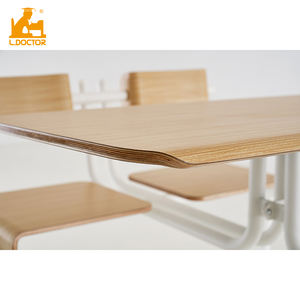4 Sitz Esszimmer <span class=keywords><strong>Cafeteria</strong></span> Tische und Stuhl Set Holz Schule Speisesaal Kantine Tisch und Stuhl - Product Image 4