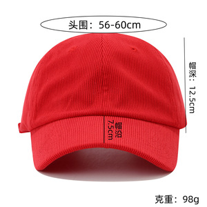 Casquette de baseball unisexe en velours côtelé, réglable, pliable, protection solaire, style coréen, printemps-automne, casquette bec de canard - Product Image 4