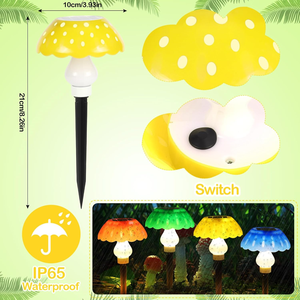 Lot <span class=keywords><strong>de</strong></span> 4 lampes solaires LED, petites lampes <span class=keywords><strong>de</strong></span> jardin en forme <span class=keywords><strong>de</strong></span> champignon, étanches IP65, blanc chaud, pour jardin, balcon - Product Image 6