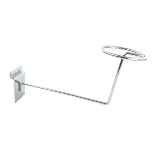 Estante de exhibición de taza blanca de metal cromado Ganchos de exhibición de slatwall resistentes al óxido para panel ranurado - Product Image 3